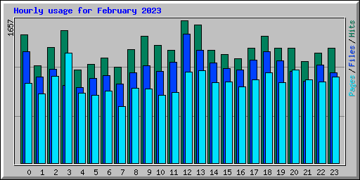 Hourly usage for February 2023
