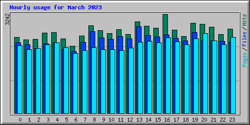 Hourly usage for March 2023