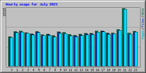 Hourly usage for July 2023