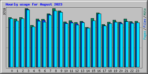 Hourly usage for August 2023