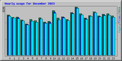 Hourly usage for December 2023